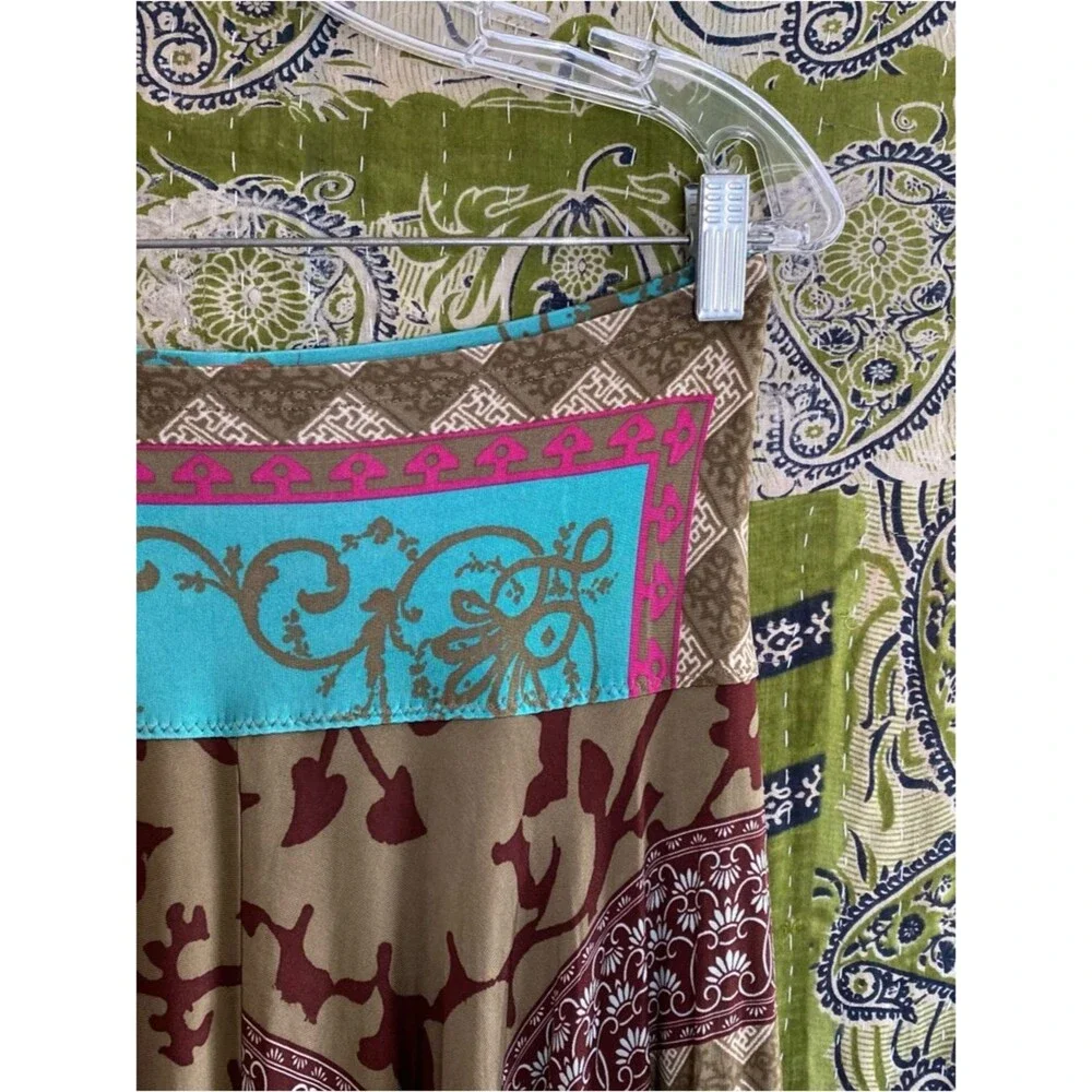 Y2K Chacok Multicolored Ornamental Print Boho Artsy Midi Skirt Size 1/ Small